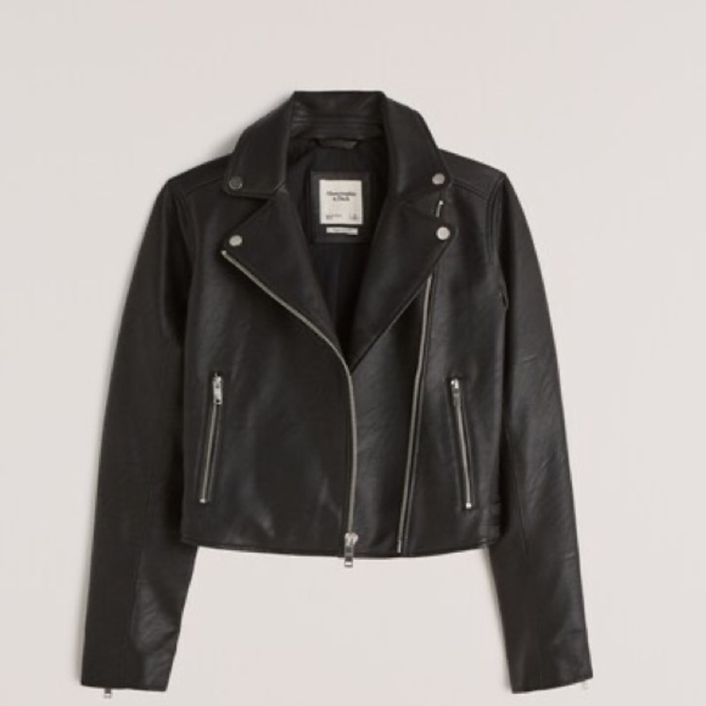 Abercrombie & Fitch Black Faux Leather Jacket
